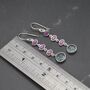 Ruby, Blue Topaz Dangle Earrings, thumbnail 5 of 8
