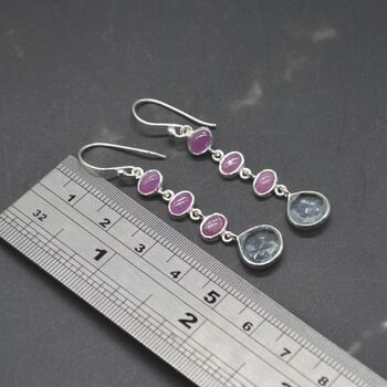 Ruby, Blue Topaz Dangle Earrings, 5 of 8