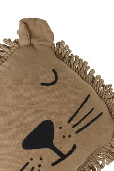 Lion Face Embroidered Cushion, 3 of 3