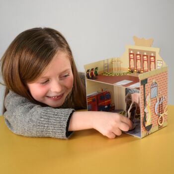 Planet Town Firestation Cardboard Playset, 3 of 5