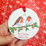 Christmas Robin Couple Tree Decoration, thumbnail 3 of 6