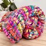 Large Rainbow Hand Loomed Soft Chunky Throw Blanket, thumbnail 4 of 11
