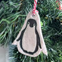 Ceramic Personalised Penguin Christmas Decoration, thumbnail 2 of 7