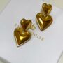 Gold Heart Earrings, thumbnail 1 of 3