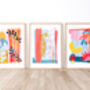 Colourful Abstract Leaf Print Set, thumbnail 1 of 11