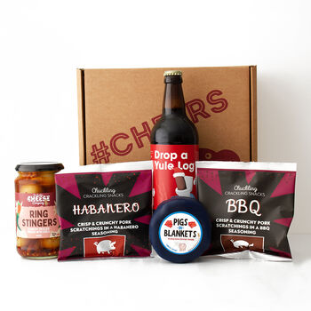 Christmas Pork Scratchings, Pickled Onions And Beer Gift Box, 2 of 2