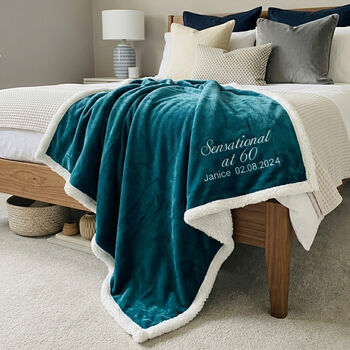 Personalised 70th Birthday Sherpa Blanket, 3 of 11