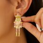 Pink Or Red Nutcracker Statement Christmas Earrings, thumbnail 2 of 6