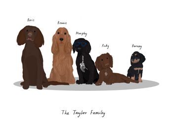 Personalised Dog Breed Family Print, 3 of 6
