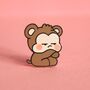 Grumpy Monkey Enamel Pin | Cute Pin Badges, thumbnail 3 of 6