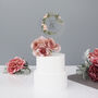 Personalised Wedding Cake Topper With Pink Flowers, thumbnail 2 of 6