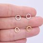 Sterling Silver Open Circle Stud Earrings, thumbnail 3 of 11