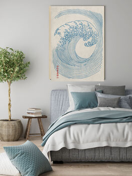 Japanese Vintage Blue Wave Art Print, 2 of 3