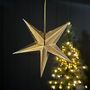 Gold Paper Five Point Star Hanging Christmas Decoration, thumbnail 1 of 2
