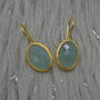 Aqua Chalcedony Gold Earrings: Dangle Drop, Silver, thumbnail 5 of 7