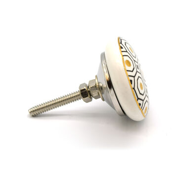 Black, White And Gold Patterned Cupboard Door Knobs, 5 of 8