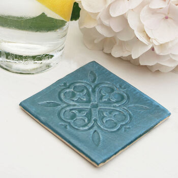 Moroccan Style Teal Coaster, 4 of 8