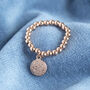 Pave Disc Beaded Charm Ring, thumbnail 5 of 9