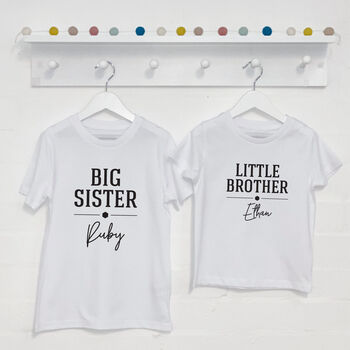 Personalised Sibling Ballpoint T Shirt Set, 4 of 6