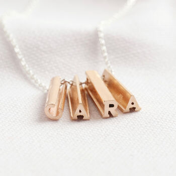 Personalised Initial Shape Bar Necklace, 4 of 10