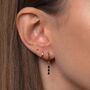 Black Hoop Earrings, Black Earring Set, Christmas Gift For Her, thumbnail 1 of 7