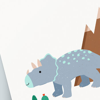 Personalised Triceratops Children's Print, 5 of 9