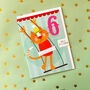 Cat 6th Birthday Card, thumbnail 3 of 5