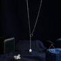 Baroque Pearl And Circle Pendant Long Lariat Necklace, thumbnail 2 of 9