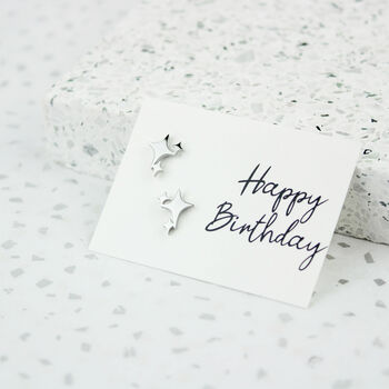 60th Birthday Star Earrings In Colours: Gold, Silver, Rose Gold, 5 of 9