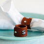 Monogrammed Leather Napkin Rings, thumbnail 2 of 8