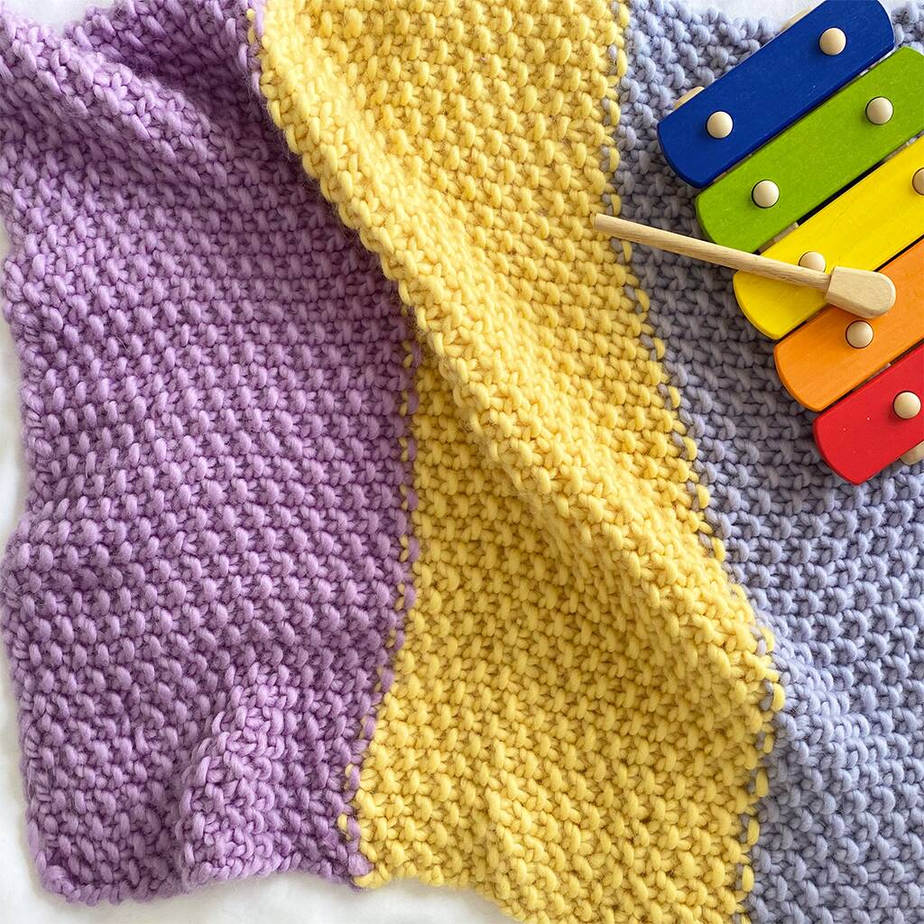 'Oh Baby' Blanket Easy Knitting Kit, 1 of 7
