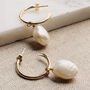 Large Tapered Pearl Hoops, thumbnail 2 of 4