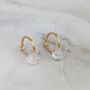 Clear Quartz Teardrop April Birthstone Earrings, Gold, thumbnail 2 of 6