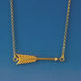 Gold Plated Arrow Pendant, thumbnail 1 of 2