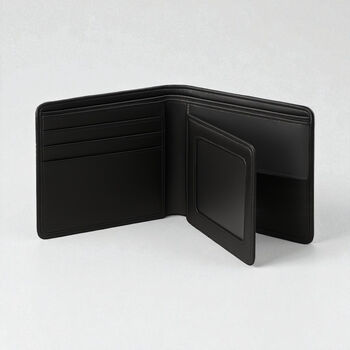 Personalised Men's Rfid Black Leather Bifold Wallet, 2 of 5