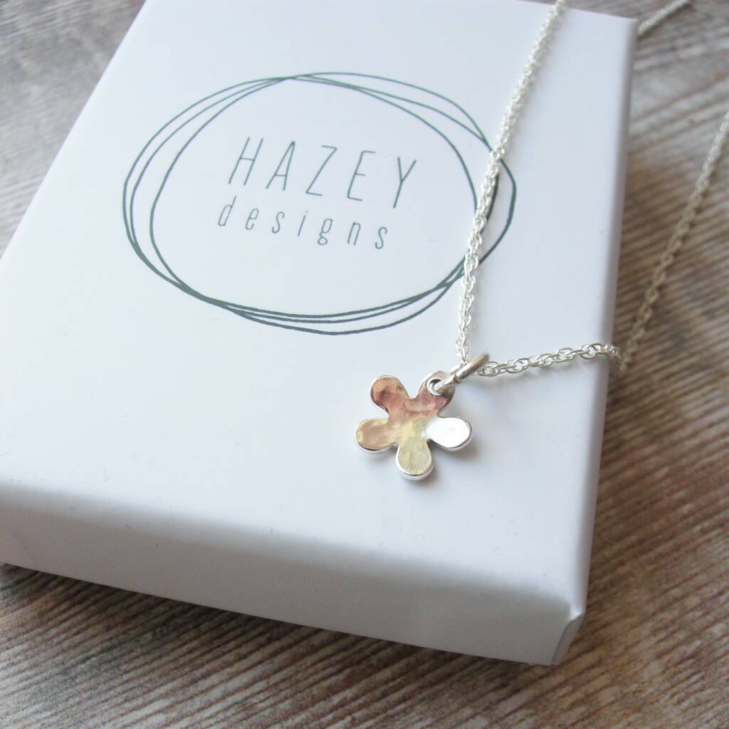 Silver Little Flower Necklace By Hazey Designs | notonthehighstreet.com