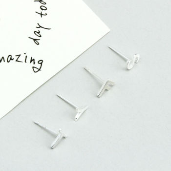 Silver Letter Initial Earrings, 7 of 10
