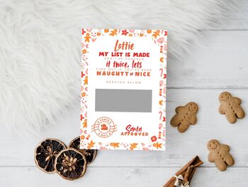 Personalised Naughty Or Nice Christmas Scratch Card, 2 of 4