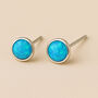 Sterling Silver Blue Opal Stud Earrings, thumbnail 1 of 8