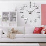 Stylish, Modern 3D Wall Clock In Black Or Silver, thumbnail 4 of 7