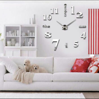 Stylish, Modern 3D Wall Clock In Black Or Silver, 4 of 7