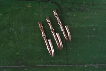 Solid Copper Hooks Hammered Metal Diy Fixing, 4 of 10