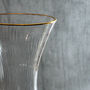 G Decor Ribbed Curved Decanter With Gold Rim, thumbnail 3 of 3