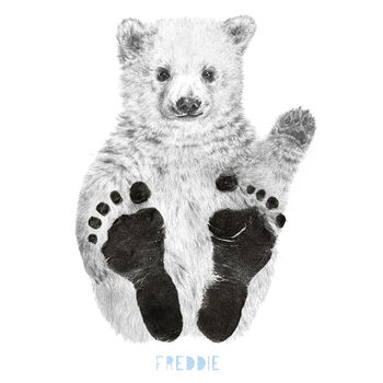 Personalised Baby Polar Bear Footprint Kit, 7 of 7