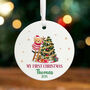 Personalised Baby's 1st Christmas Bauble Teddy Bear Keepsake, thumbnail 2 of 3