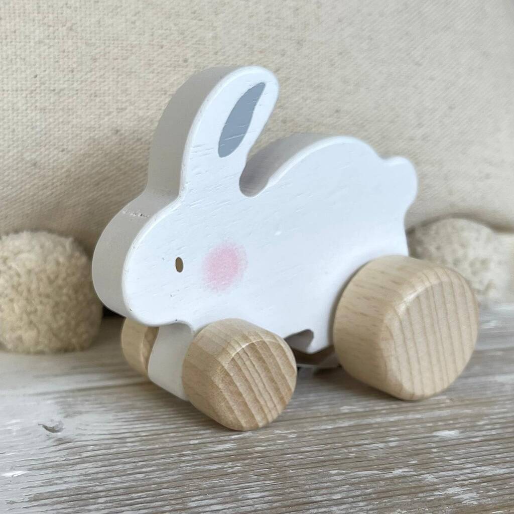 Wooden Push Toy Rabbit, 1 of 3