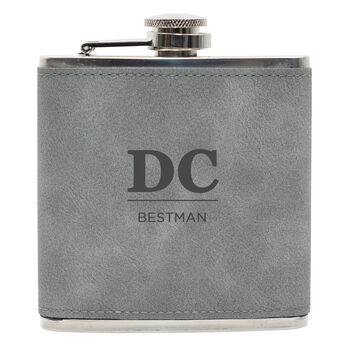 Monogram Wedding Party Hip Flask, 2 of 12