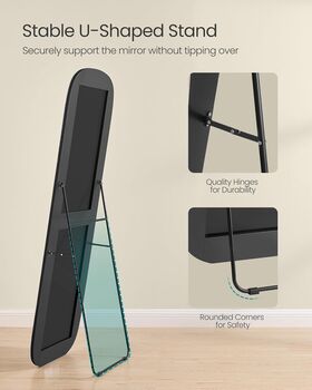 Rounded Full Body Mirror Standing Frame, 5 of 7