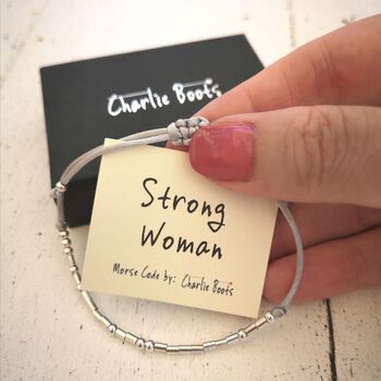 'Strong Woman' Morse Code Bracelet, 3 of 7