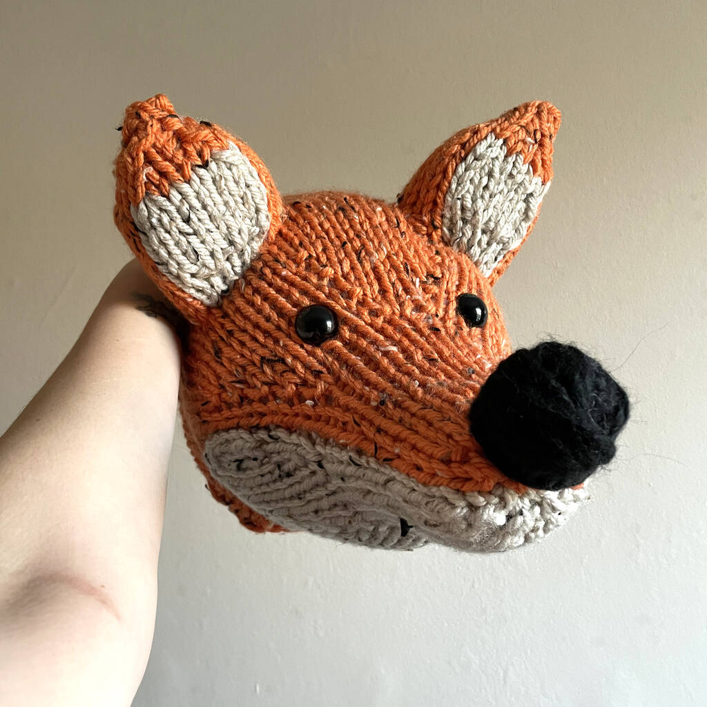 Giant Fox Head Knitting Kit, 1 of 4